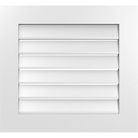 Ekena Millwork Vertical Surface Mount PVC Gable Vent: Functional, w/ 3-1/2"W x 1"P Standard Frame, 26"W x 24"H GVPVE26X2401SF
